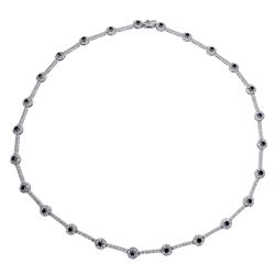 14KT White Gold Gemstone Necklace -# 6427-1