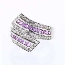 14KT White Gold Ladies Diamond and Gemstone Ring -# 9443