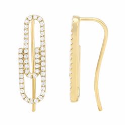 14KT Yellow Gold Diamond Earrings -# 7948