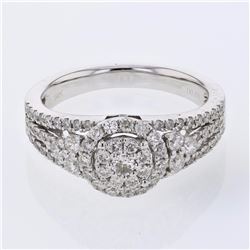 18KT White Gold Ladies Diamond Fashion Ring -# 9491