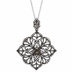 14KT White Gold Gemstone Pendant With Chain -# 6235-1