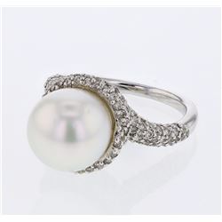 18KT White Gold Ladies Diamond Cocktail Ring -# 9780