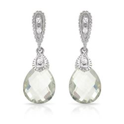 14KT White Gold Ladies Diamond and Gemstone Earrings -# 8692