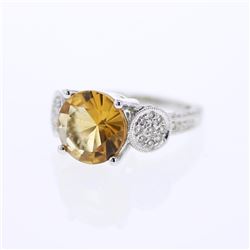 18KT White Gold Ladies Diamond and Gemstone Ring -# 9487