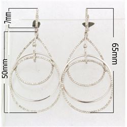 18KT White Gold Ladies Diamond Earrings -# 10392