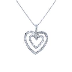 14KT White Gold Ladies Slider with Chain  -# 6801
