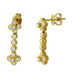 18KT Yellow Gold Diamond Bezel Earrings -# 6586