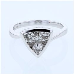 18KT White Gold Ladies Diamond Cluster Ring  -# 9979