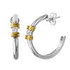 Image 2 : 18KT Two Tone Gold Diamond Hoop Earrings -# 2124