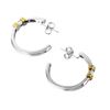 Image 3 : 18KT Two Tone Gold Diamond Hoop Earrings -# 2124
