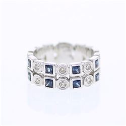 14KT White Gold Ladies Diamond and Gemstone Ring -# 9319