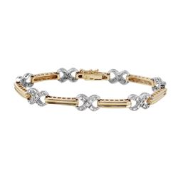 14KT Two Tone Gold Diamond Bracelet -# 6622