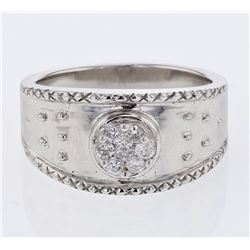 18KT White Gold Ladies Diamond Cluster Ring  -# 8759