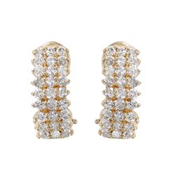 14KT Yellow Gold Diamond Earrings -# 868