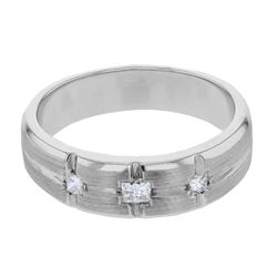 14KT White Gold Mens Diamond Ring -# 9590