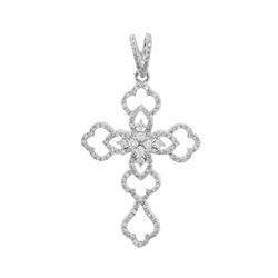14KT White Gold Ladies Diamond Pendant -# 8774