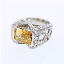 18KT White Gold Ladies Diamond and Gemstone Cocktail Ring -# 10432