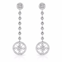 18KT White Gold Ladies Diamond Earrings -# 10204
