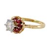 Image 3 : 14KT Yellow Gold Diamond & Ruby Engagement Ring -# 2319
