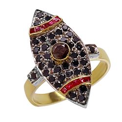 18KT Yellow Gold Ruby and Diamond Ring -# 6647