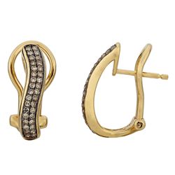 14KT Yellow Gold Diamond Earrings -# 5959