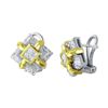 Image 1 : 18KT Two Tone Gold  Ladies Diamond Earrings -# 9563