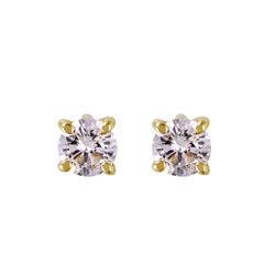 14KT Yellow Gold Diamond Stud Earrings -# 1637