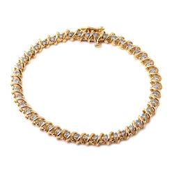 14KT Yellow Gold Diamond Tennis Bracelet -# 1892
