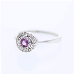 14KT White Gold Ladies Diamond and Gemstone Ring -# 8683