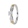 Image 1 : 14KT Two Tone Gold Diamond Solitaire Ring -# 6652