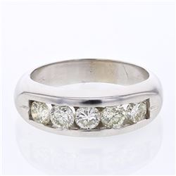 18KT White Gold Mens Diamond Men's Ring  -# 9875