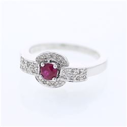 14KT White Gold Ladies Diamond and Gemstone Ring -# 8743