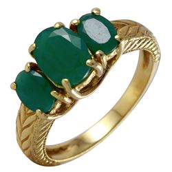 14KT Yellow Gold Emerald Ring -# 19