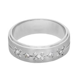 14KT White Gold Mens Diamond Ring -# 9530