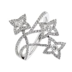 18KT White Gold Ladies Diamond Fashion Ring -# 9364