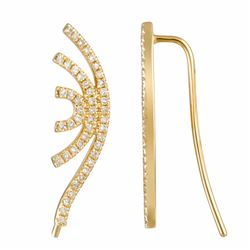 14KT Yellow Gold Diamond Earrings -# 7601