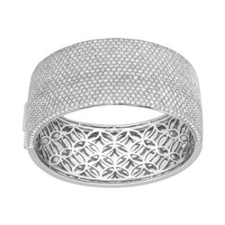 14KT White Gold Pave Diamond Bangle -# 6466-1