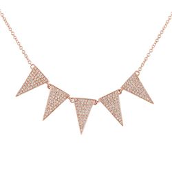 14KT Rose Gold Diamond Necklace -# 8047-1
