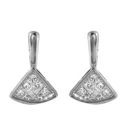 14KT White Gold Diamond Earrings -# 12