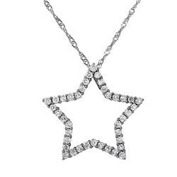14KT White Gold Diamond Star Necklace -# 150