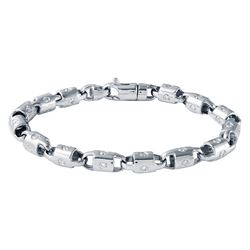 14KT White Gold Mens  Bracelet -# 10483