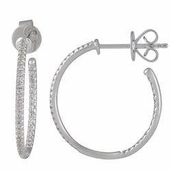 14KT White Gold Diamond Earrings -# 7702-1