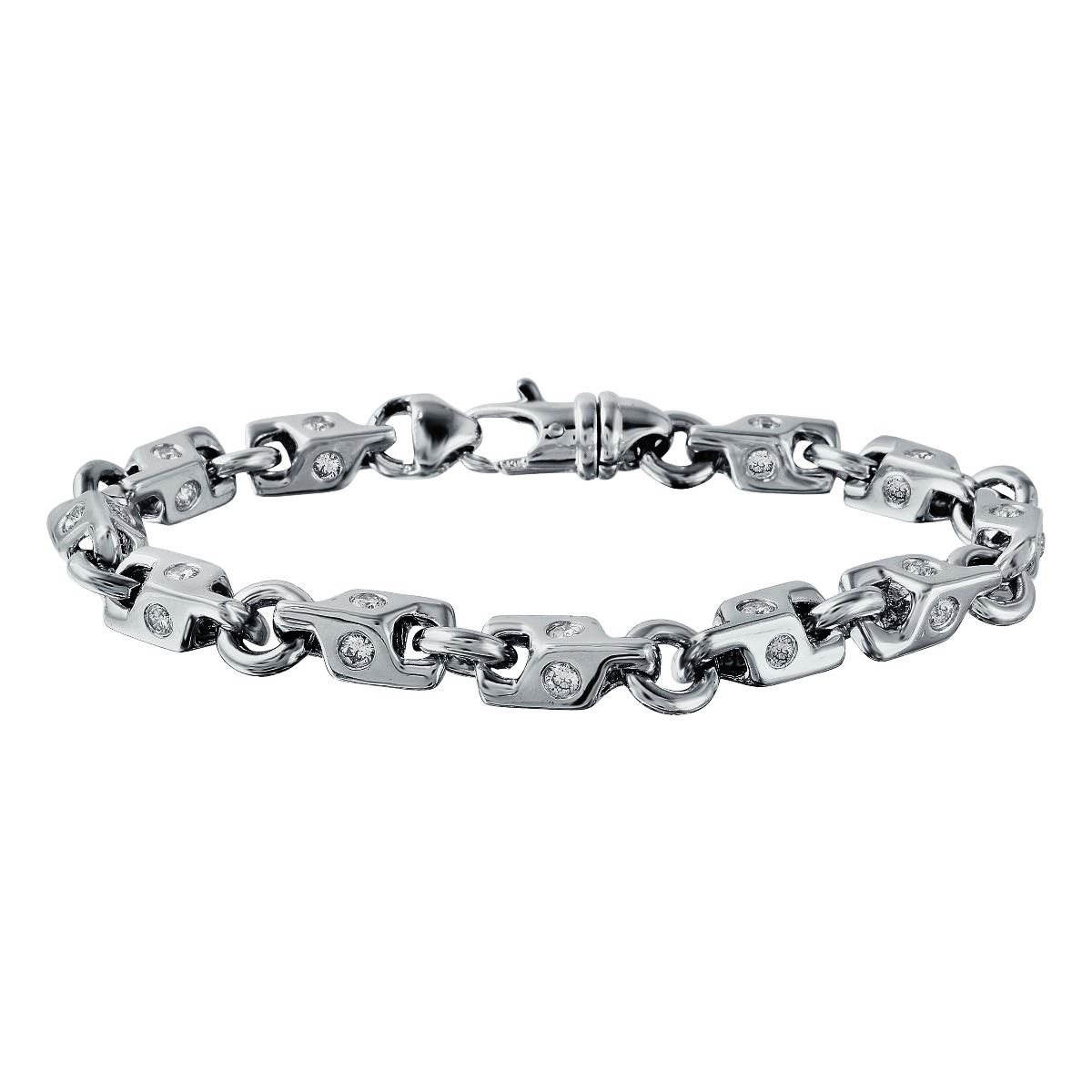14KT White Gold Mens Bracelet 10546