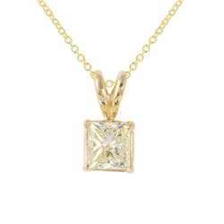 14KT Yellow Gold Diamond Pendant & Chain -# 919