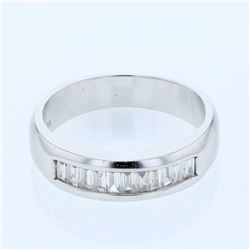 18KT White Gold Mens Diamond Mens Ring  -# 9623