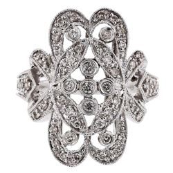 14KT White Gold Ladies Diamond Ring -# 9655