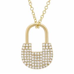 14KT Yellow Gold Diamond Pendant With Chain -# 8020-1