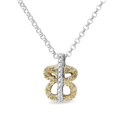14KT Two Tone Gold  Ladies Diamond Slider with Chain -# 8565