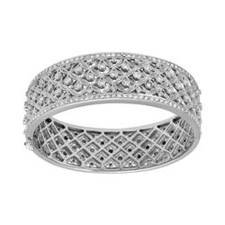 14KT White Gold Diamond Bangle Bracelet -# 6476