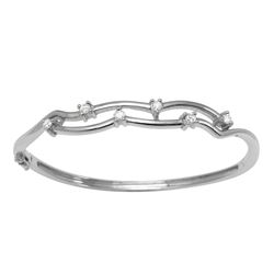 14KT White Gold Diamond Bangle  Bracelet  -# 6510-1
